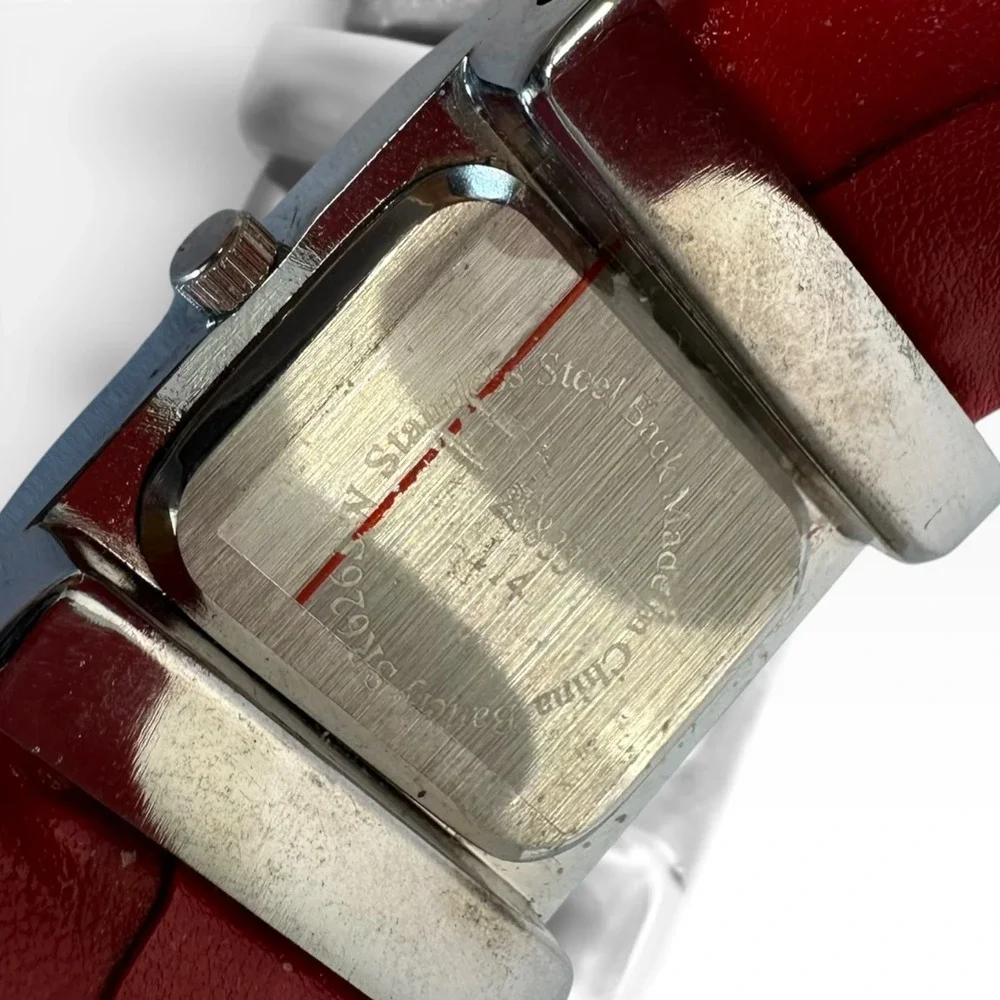 Cuff Watch Womens OS Red Holographic Glitter Dial 28833 114 Santa Christmas